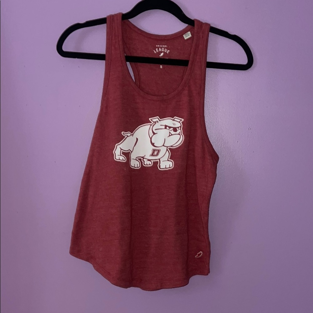 Red Tank Top with Bulldog Graphic